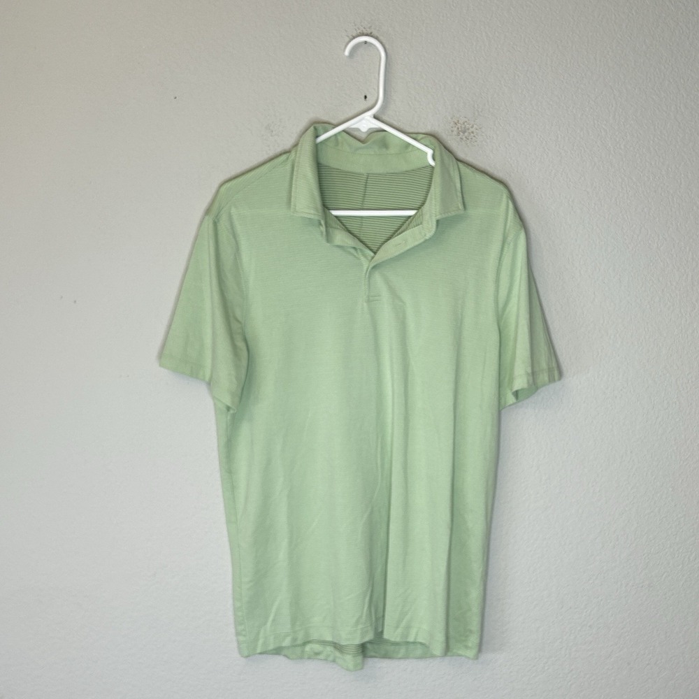 Lululemon Evolution Short Sleeve Green Performance Polo Shirt Men's Size L